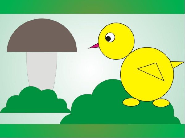 Аппликация из геометрических фигу