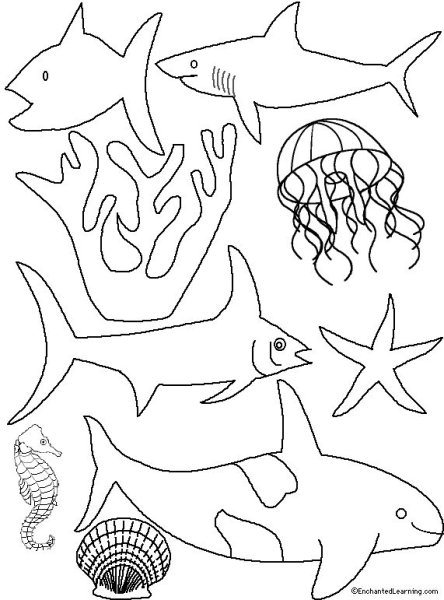 Трафареты: подводный мир