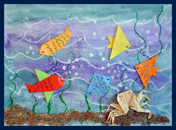 Аппликация морские обитатели