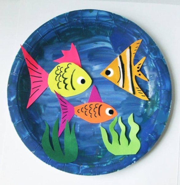 Аппликация рыбки в аквариуме