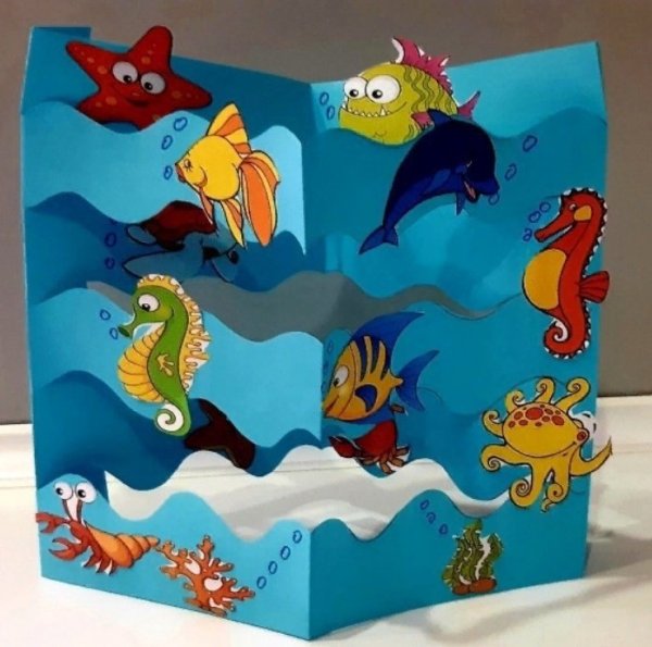Аппликация аквариум 1 класс