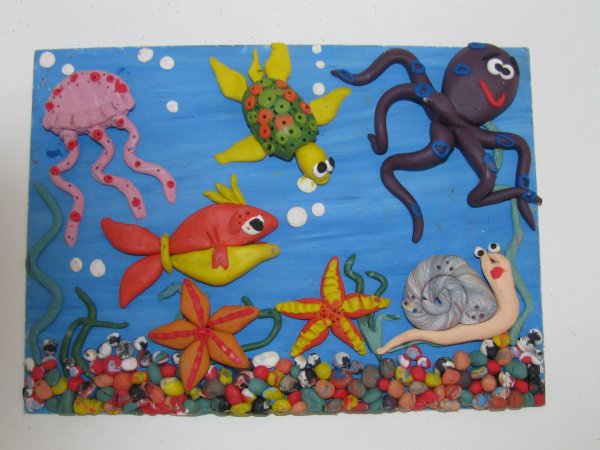 Аквариум пластилинография подводный мир