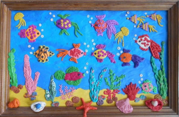 Подводный мир пластилинография для детей