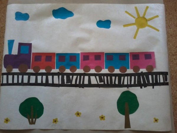 Аппликация поезд старшая группа