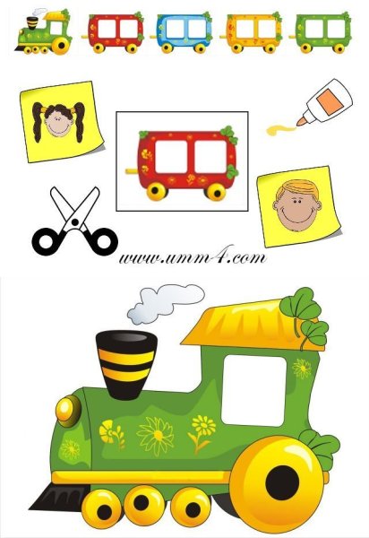 Аппликация паровозик