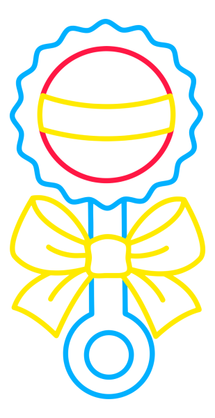 Трафарет погремушка детская