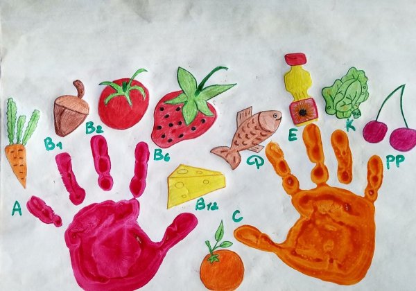 Аппликация на тему здоровое питание