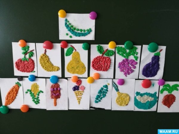 Аппликация в старшей группе на тему продукты питания