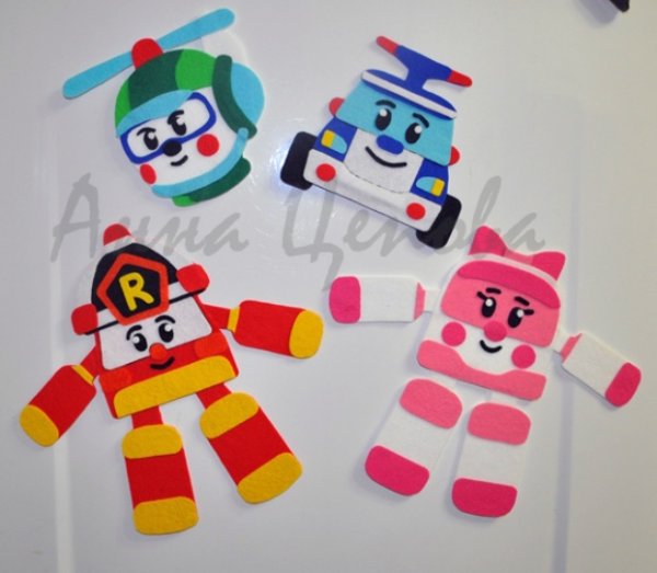 Робокар Поли из фетра