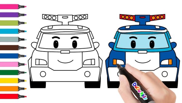 Робокар Поли рисовать