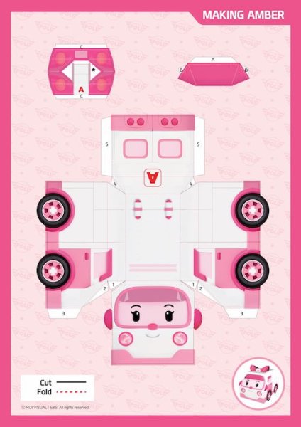 Поделка Поли Робокар из бумаги