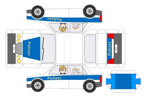 Полицейская машина из бумаги