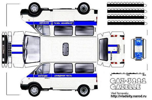 Развертка УАЗ полиция
