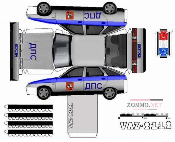Модель ВАЗ 2110 из бумаги