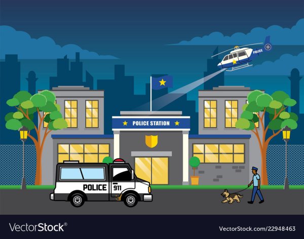 Полицейский участок вектор