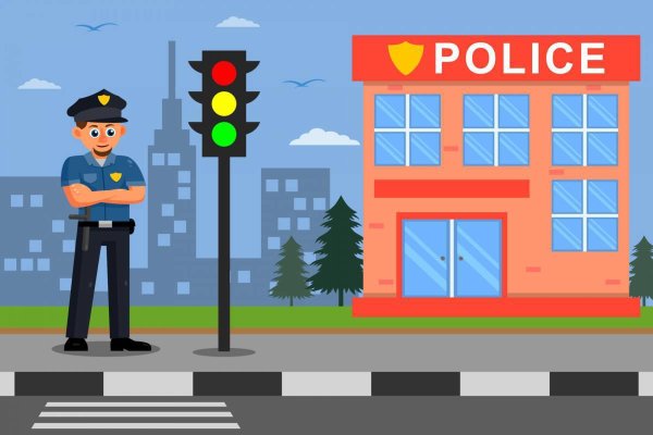 Police Station cartoon