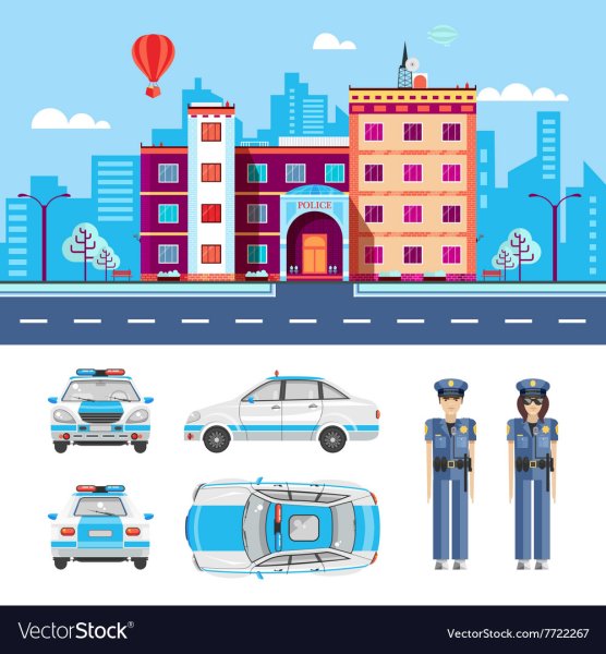 Полицейский участок иллюстрация