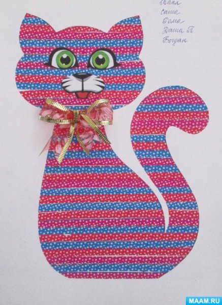 Аппликация из цветных полосок