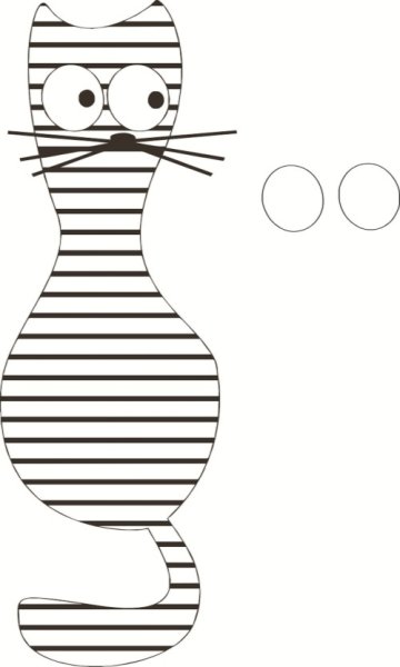 Аппликация полосатая кошка