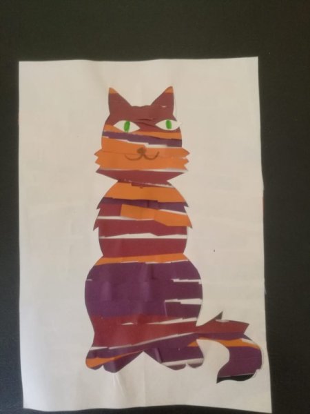 Поделка из полосок кот