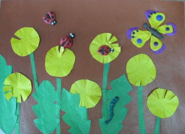 Аппликация одуванчик в старшей группе