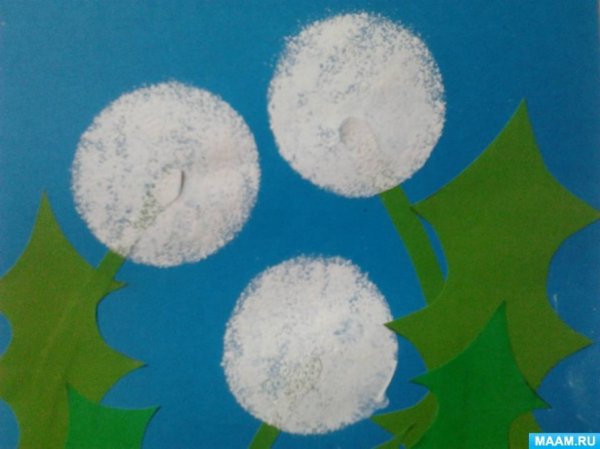 Поделка одуванчик из ватных дисков