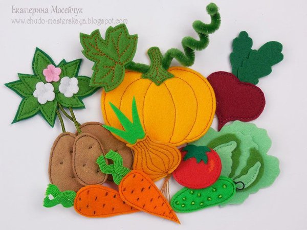 Овощи и фрукты из фетра