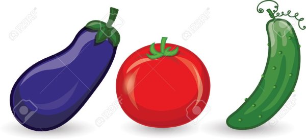 Рисунок огурец и помидор для детей
