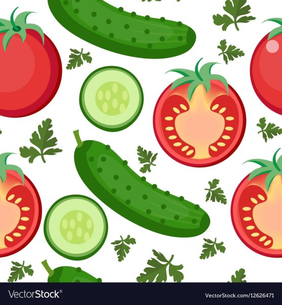 Рисование огурец и помидор