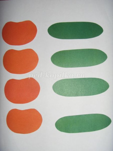 Огурцы и помидоры для аппликации цветные