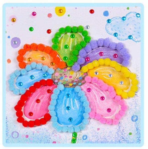 Аппликация из помпонов для детей