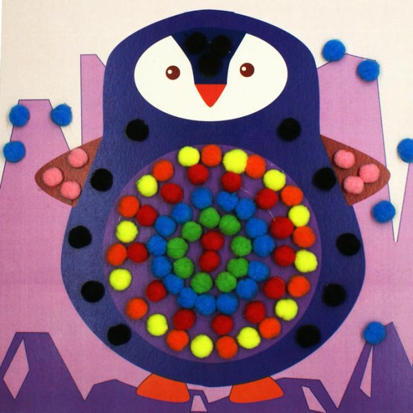 Помпоновая аппликация для малышей