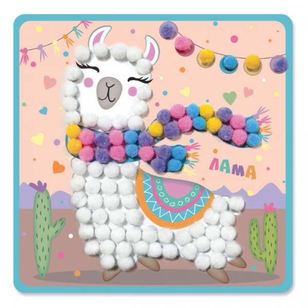 Игрушка из помпонов лама
