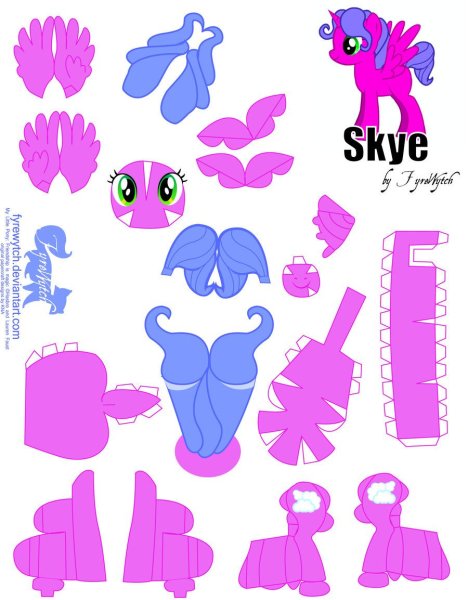 Распечатка пони из бумаги