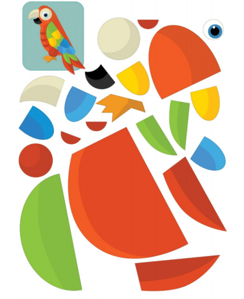 Попугай шаблон для аппликации