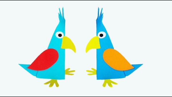Попугай поделка из бумаги для детей