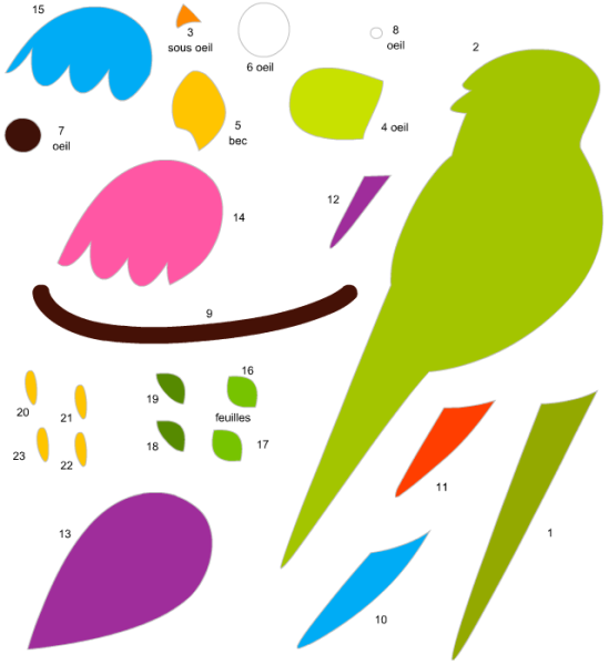 Аппликация птицы