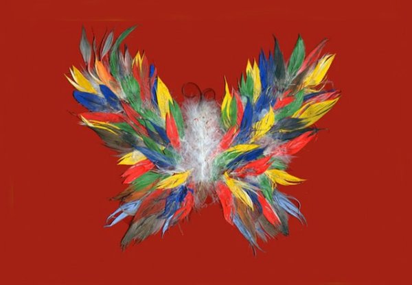 Аппликация из перьев для детей