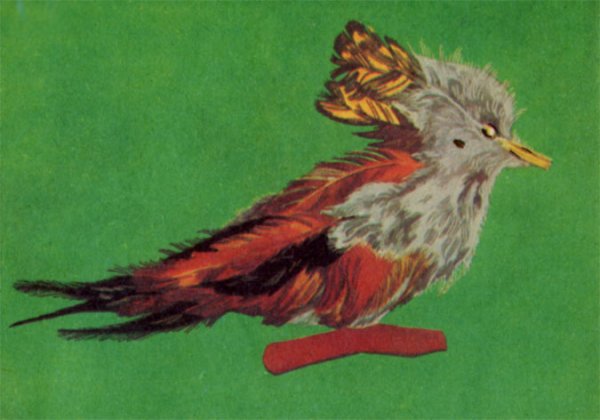 Аппликация из птичьих перьев