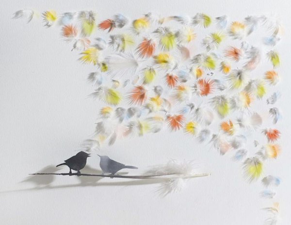 Панно из перьев