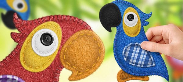 Попугай из ткани