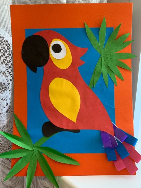 Объемная аппликация попугай