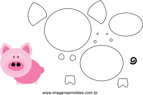 Трафарет свиньи для аппликации