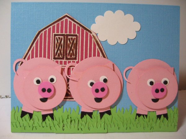 Три поросенка поделка из бумаги