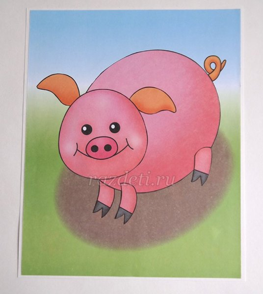 Поросенок аппликация для детей
