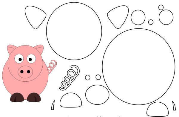 Аппликация поросенок