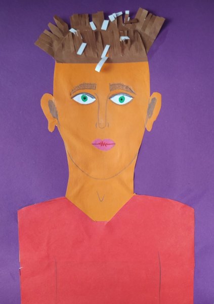 Портрет из цветной бумаги