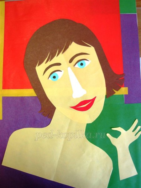 Лицо из цветной бумаги