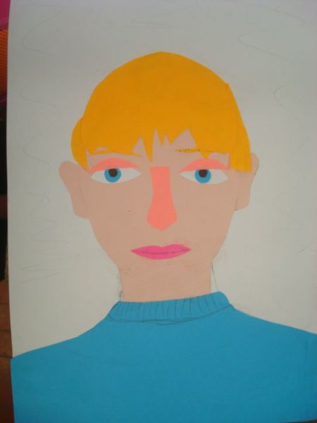 Лицо из цветной бумаги