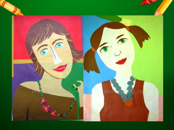 Портрет из цветной бумаги